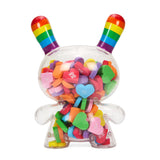 Kidrobot X Noh8 "All <3 Noh8" 8" Rainbow Clear Shell Dunny Filled With Hearts