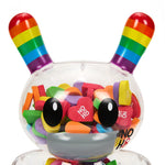 Kidrobot X Noh8 "All <3 Noh8" 8" Rainbow Clear Shell Dunny Filled With Hearts